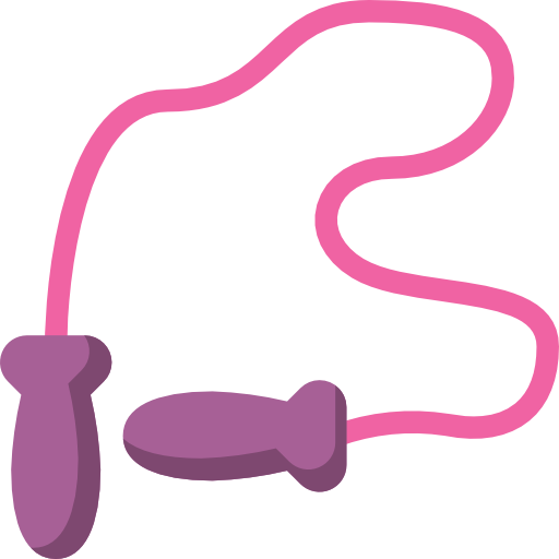 a jump rope with red cord