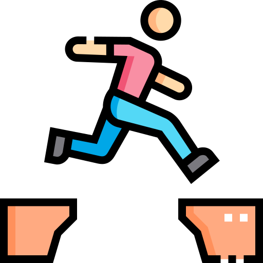 a woman running happily