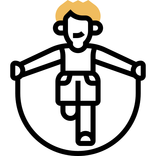 man in black outlines jumping rope